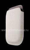 Photo 3 — Leder Case-Tasche BlackBerry Logo für BlackBerry 9800 / 9810 Torch, Weiß, Große Textur, weiße Kunststoff-Logo