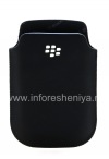 Photo 1 — BlackBerry BlackBerry 9800 के लिए एक सफेद लोगो के साथ चमड़ा प्रकरण जेब / 9810 Torch, काले, ठीक बनावट, सफेद प्लास्टिक लोगो