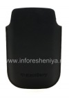 Photo 2 — BlackBerry BlackBerry 9800 के लिए एक सफेद लोगो के साथ चमड़ा प्रकरण जेब / 9810 Torch, काले, ठीक बनावट, सफेद प्लास्टिक लोगो