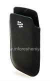 Photo 4 — BlackBerry BlackBerry 9800 के लिए एक सफेद लोगो के साथ चमड़ा प्रकरण जेब / 9810 Torch, काले, ठीक बनावट, सफेद प्लास्टिक लोगो