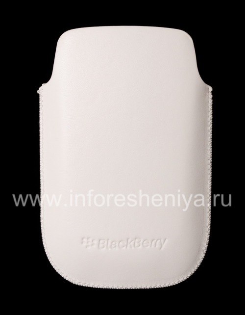 Photogallery for Leather Case-pocket with a white logo for BlackBerry BlackBerry 9800 / 9810 Torch, White, fine texture, white plastic logo product