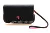Photo 1 — Housse en cuir d'origine Sac portefeuille en cuir pour BlackBerry 9800/9810 Torch, Noir / Rose (Noir / Rose Accents)