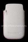 Photo 2 — الأصلي جلد حالة الجيب جيب جلدية للبلاك بيري 9800/9810 Torch, أبيض / الوردي (الأبيض ث / الوردي لهجات)