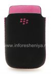 Photo 1 — Cuir d'origine Case-poche Pocket en cuir pour BlackBerry 9800/9810 Torch, Noir / Rose (Noir / Rose Accents)