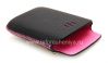 Photo 6 — Asli Leather Case-saku Kulit Pocket untuk BlackBerry 9800 / 9810 Torch, Black / Pink (Black w / Pink Aksen)