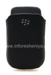 Photo 1 — Etui en cuir de poche original avec Pocket logo en métal en cuir pour BlackBerry 9800/9810 Torch, Noir (Black)