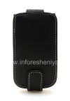 Photo 1 — Signature cuir à la main de cas Monaco flip / livre étui en cuir de type pour BlackBerry 9800/9810 Torch, Noir (Black), à ouverture verticale (Flip)