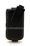 Photo 8 — Signature cuir à la main de cas Monaco flip / livre étui en cuir de type pour BlackBerry 9800/9810 Torch, Noir (Black), à ouverture verticale (Flip)