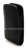 Photo 3 — Signature Leather Case-saku handmade Jenis Monaco Vertikal Pouch Kulit Kasus untuk BlackBerry 9800 / 9810 Torch, Black (hitam)