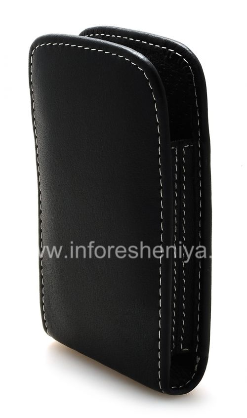 Photogallery for Firma el caso de cuero de bolsillo hecho a mano Caso Cuero Tipo Monaco Vertical Pouch para BlackBerry 9800/9810 Torch, Negro (Negro) product