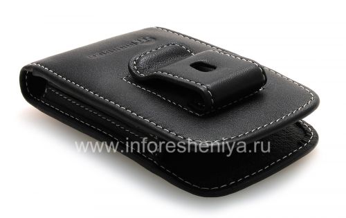 Photogallery for Firma el caso de cuero de bolsillo hecho a mano Caso Cuero Tipo Monaco Vertical Pouch para BlackBerry 9800/9810 Torch, Negro (Negro) product