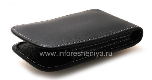 Photogallery for Firma el caso de cuero de bolsillo hecho a mano Caso Cuero Tipo Monaco Vertical Pouch para BlackBerry 9800/9810 Torch, Negro (Negro) product