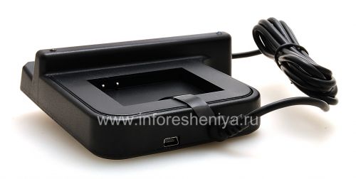 Photogallery for Proprietary docking station for charging the phone and battery Mobi Products Cradle for BlackBerry 9800/9810 Torch, The black product