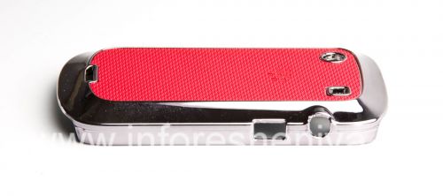 Photogallery for La bolsa de plástico cubierta con inserto de alivio para BlackBerry 9900/9930 Bold Touch, Metllik / rojo product
