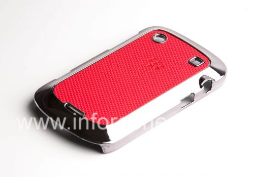 Photogallery for La bolsa de plástico cubierta con inserto de alivio para BlackBerry 9900/9930 Bold Touch, Metllik / rojo product