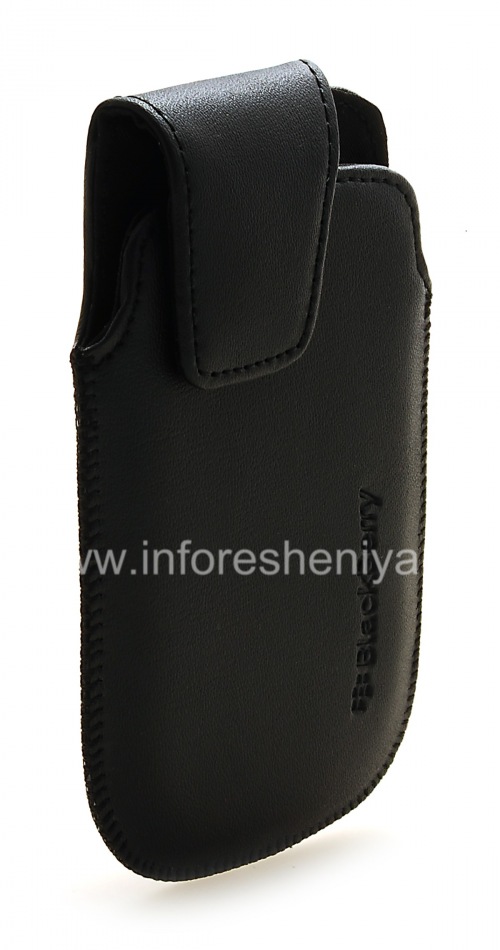 Photogallery for Funda de piel con clip para BlackBerry 9900/9930/9720, Negro, textura fina product