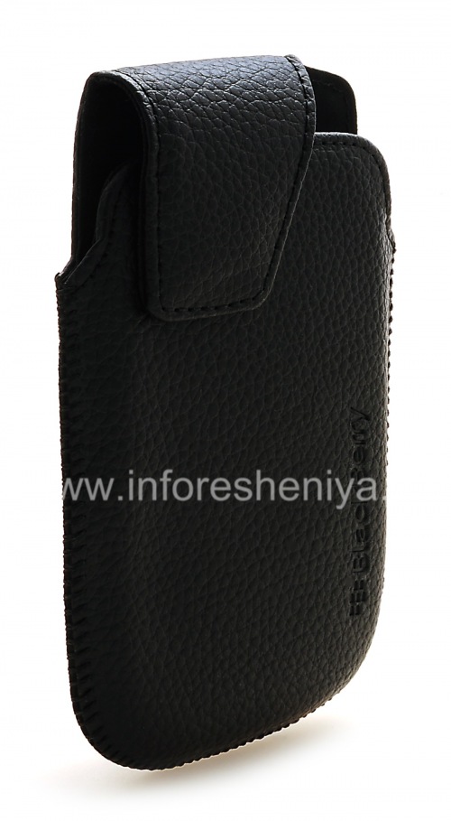 Photogallery for Funda de piel con clip para BlackBerry 9900/9930/9720, Negro, textura grande product