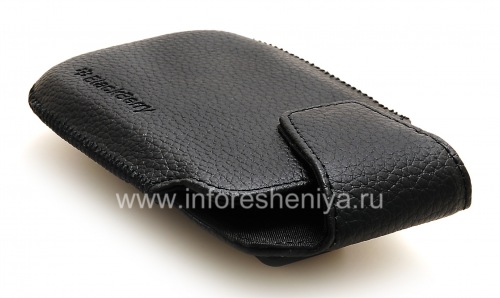 Photogallery for Funda de piel con clip para BlackBerry 9900/9930/9720, Negro, textura grande product