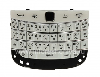 Conjunto de teclado ruso con la junta directiva y el trackpad para BlackBerry 9900/9930 Bold Touch (grabado), Color blanco