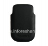Photo 2 — 皮套口袋BlackBerry 9900 /九千七百二十零分之九千九百三十〇, 黑色，质地细腻，黑色的塑料标志