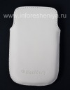 Photo 2 — ब्लैकबेरी 9900/9930/9720 के लिए चमड़ा प्रकरण जेब, सफेद, ठीक बनावट, सफेद प्लास्टिक लोगो
