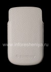 Photo 2 — Asli Leather Case-saku Kulit Pocket untuk BlackBerry 9900 / 9930/9720, Putih (white)