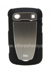 公司的塑料盖，盖上金属嵌件iSkin为灵气BlackBerry 9900 / 9930 Bold触摸, 黑（黑）