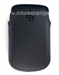 Asli kulit kasus saku-matte Kulit Pocket untuk BlackBerry 9900 / 9930/9720, Black (hitam)