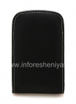 Signature Leather Case-pocket handmade clip Monaco Vertical / Horisontal Pouch Type Leather Case for BlackBerry 9900/9930 Bold Touch, Black (Black), Portrait (Vertical)