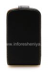 Photo 1 — 该专用皮套打开垂直临Tec的皮革黑案例BlackBerry 9900 / 9930 Bold触摸, 黑色/棕色