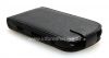 Photo 6 — kasus penutup kulit dengan membuka vertikal untuk BlackBerry 9850 / 9860 Torch, Hitam dengan tekstur kain