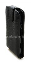 Photo 4 — kasus penutup kulit dengan membuka vertikal untuk BlackBerry 9850 / 9860 Torch, Hitam "Buaya"