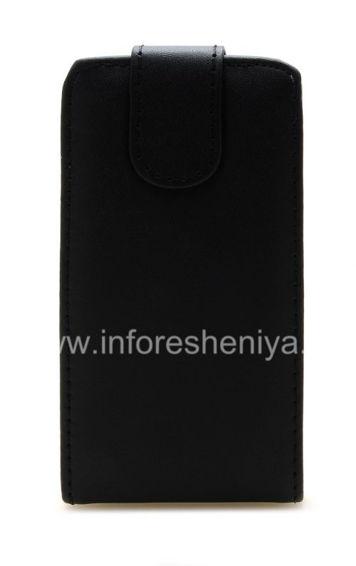 Photogallery for Housse en cuir avec couvercle à ouverture verticale pour BlackBerry 9850/9860 Torch, Noir avec texture fine product