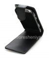 Photo 6 — kasus penutup kulit dengan membuka vertikal untuk BlackBerry 9850 / 9860 Torch, Hitam dengan tekstur halus