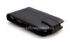 Photo 7 — kasus penutup kulit dengan membuka vertikal untuk BlackBerry 9850 / 9860 Torch, Hitam dengan tekstur halus