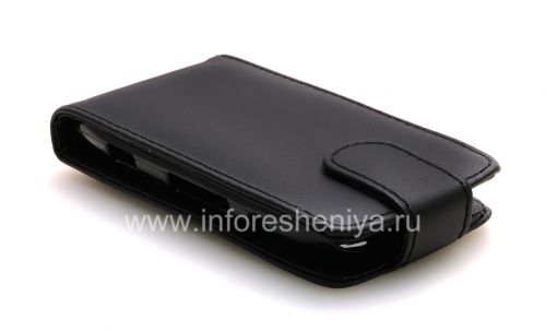 Photogallery for Housse en cuir avec couvercle à ouverture verticale pour BlackBerry 9850/9860 Torch, Noir avec texture fine product