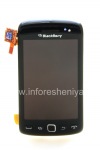 Photo 1 — El montaje de la pantalla LCD original con pantalla táctil y el panel frontal para BlackBerry 9850/9860 Torch, Negro, pantalla de tipo 001/111