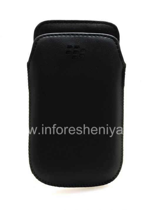 Photogallery for Caso de cuero de bolsillo para BlackBerry 9850/9860 Torch, Negro, textura fina product
