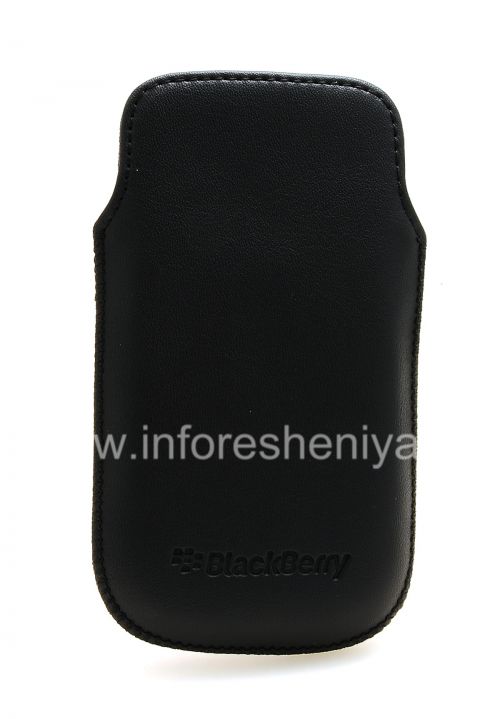 Photogallery for Caso de cuero de bolsillo para BlackBerry 9850/9860 Torch, Negro, textura fina product
