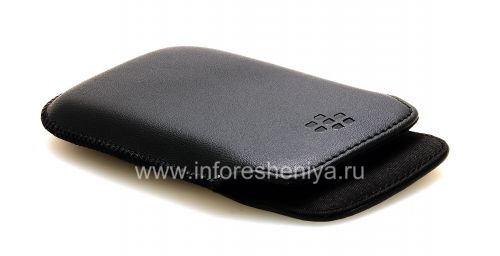 Photogallery for Caso de cuero de bolsillo para BlackBerry 9850/9860 Torch, Negro, textura fina product