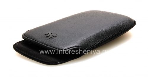Photogallery for Caso de cuero de bolsillo para BlackBerry 9850/9860 Torch, Negro, textura fina product