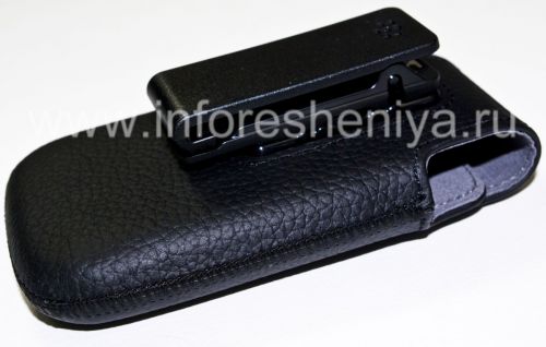 Photogallery for Funda de cuero original con clip para Funda giratoria de piel BlackBerry 9850/9860 Torch, Negro product