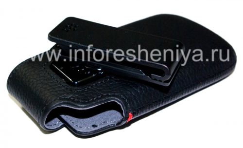 Photogallery for Funda de cuero original con clip para Funda giratoria de piel BlackBerry 9850/9860 Torch, Negro product