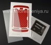 Photo 1 — Firma textura conjunto de protectores de pantalla y el cuerpo BodyGuardz Armor para BlackBerry 9850/9860 Torch, Textura roja "fibra de carbono"