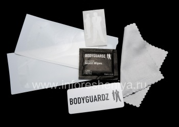 Branded protective film seals for the screen BodyGuardz UltraTough ScreenGuardz (2 pieces) for BlackBerry 9850/9860 Torch