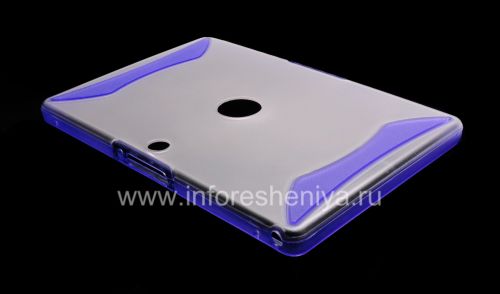 Photogallery for Funda de silicona sellada marco de plástico para BlackBerry PlayBook, Transparente / Azul product