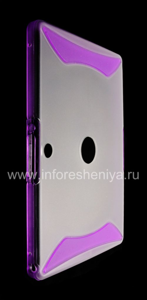 Photogallery for Funda de silicona sellada marco de plástico para BlackBerry PlayBook, Claro / Lila product