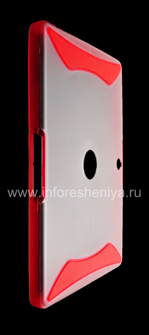 Photogallery for Funda de silicona sellada marco de plástico para BlackBerry PlayBook, Transparente / rojo product