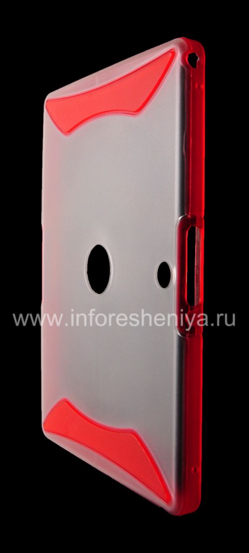 Photogallery for Funda de silicona sellada marco de plástico para BlackBerry PlayBook, Transparente / rojo product