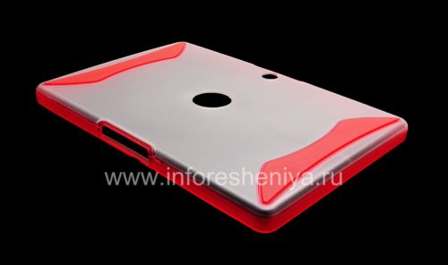 Photogallery for Funda de silicona sellada marco de plástico para BlackBerry PlayBook, Transparente / rojo product